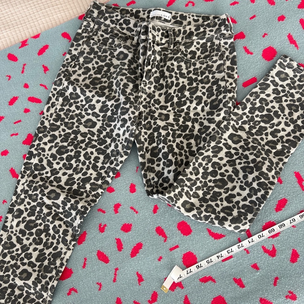 LOFT Leopard Print Accent Jeans